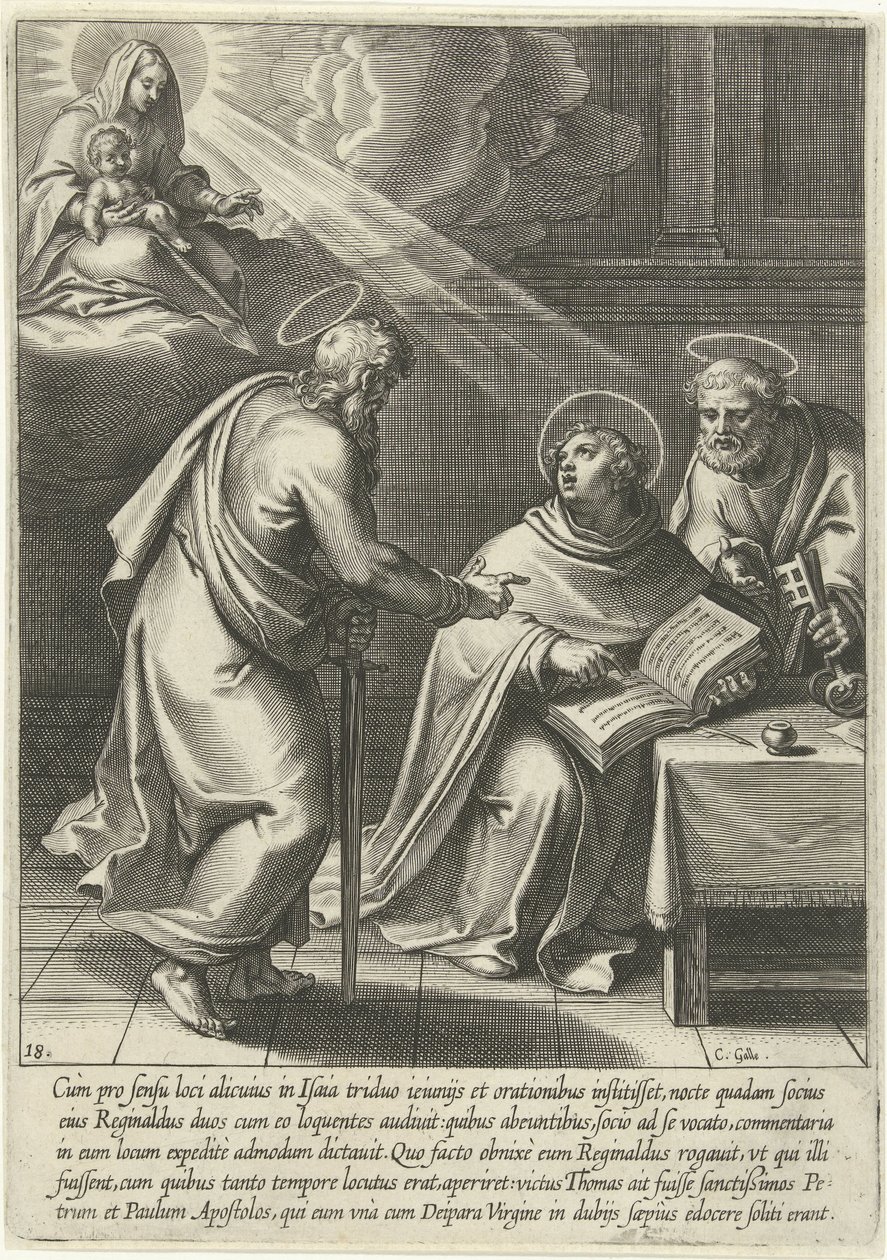 Thomas undervist av Peter og Paul The Life of Saint Thomas Aquinas (serietittel) av Cornelis Galle (I)