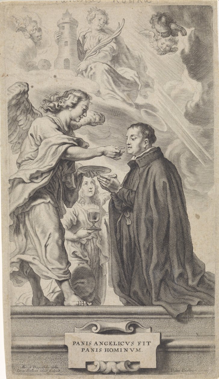 Nattverd av St. Stanislaus Kostka (?) med en engel av Cornelis Galle (II)