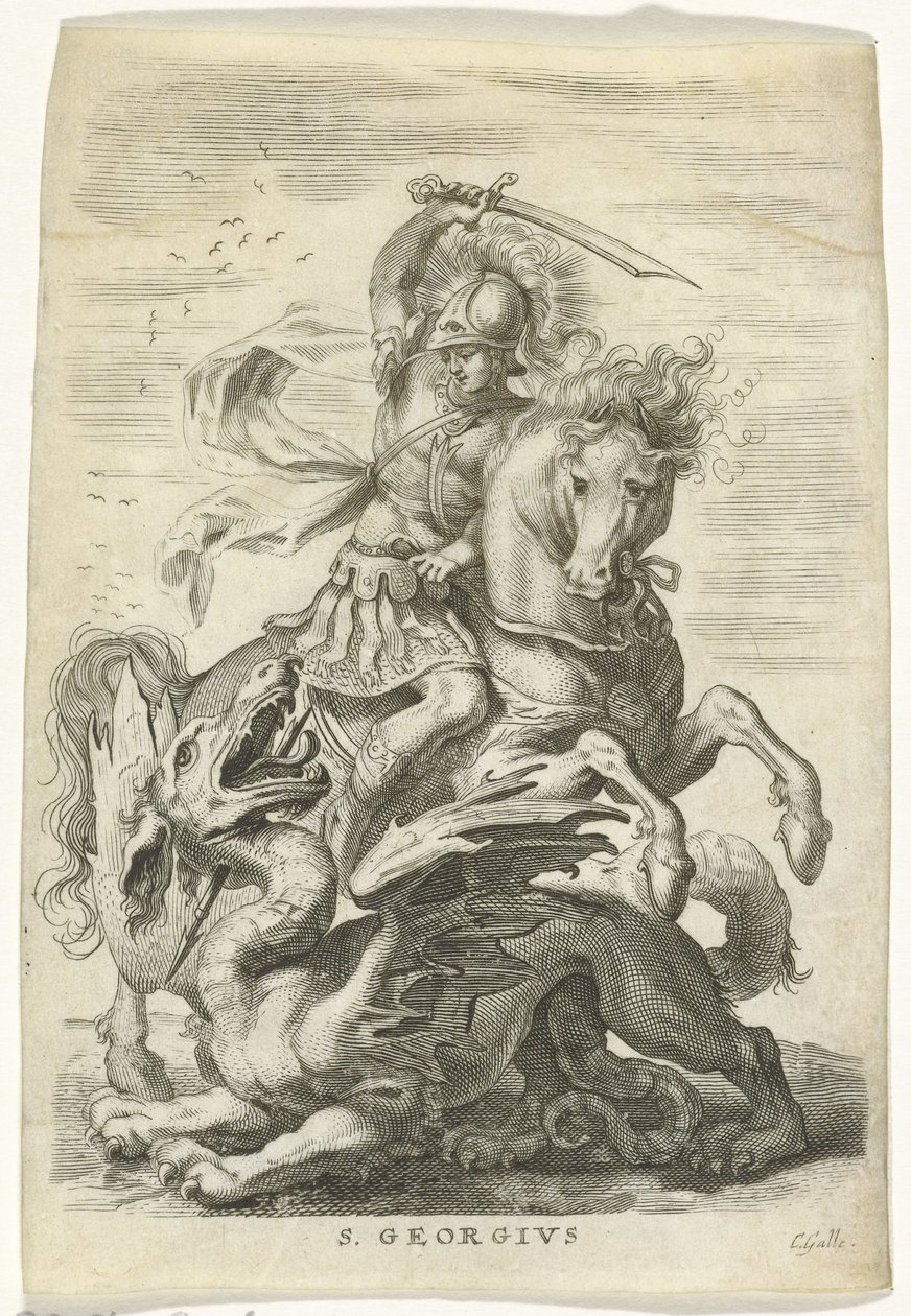 H. Joris kjemper mot dragen av Cornelis Galle (II)