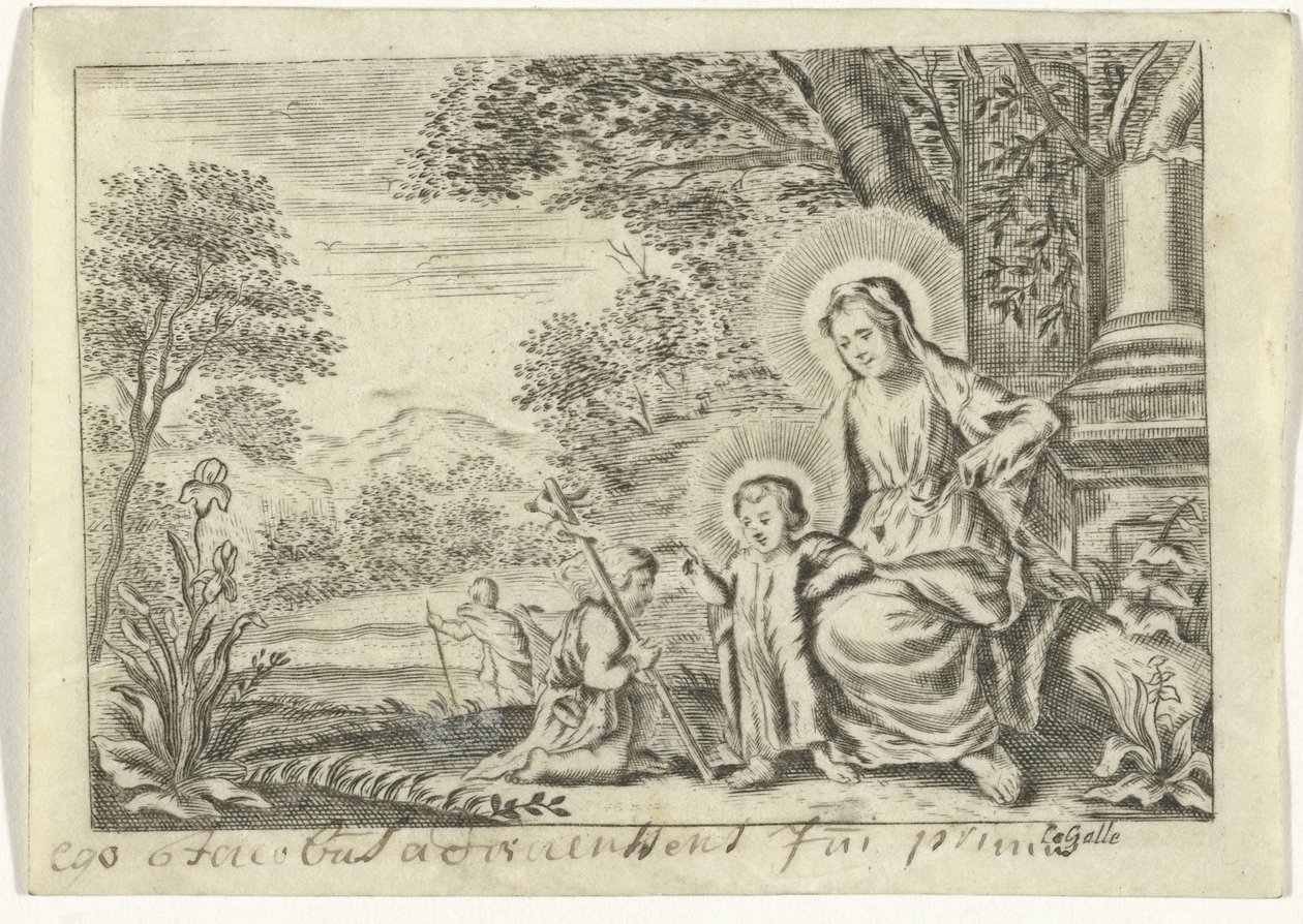 Hellig familie med døperen Johannes av Cornelis Galle (II)