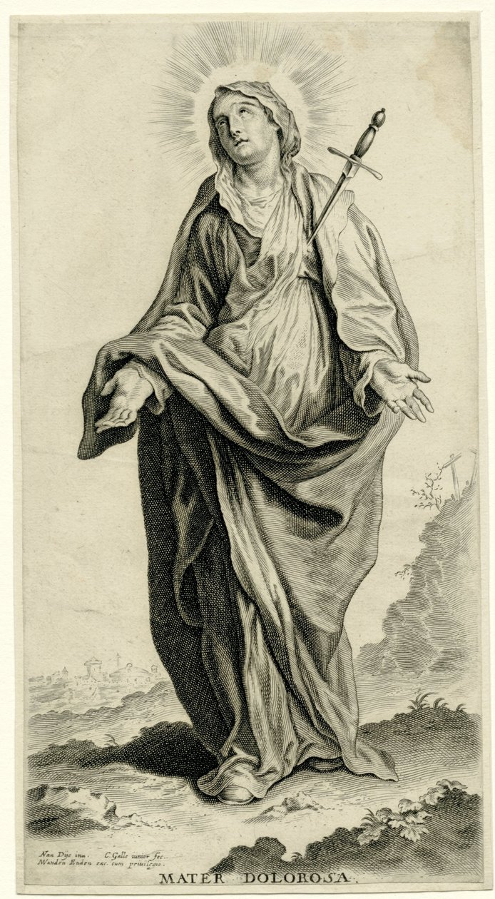 Mary i Mater Dolorosa av Cornelis Galle (II)