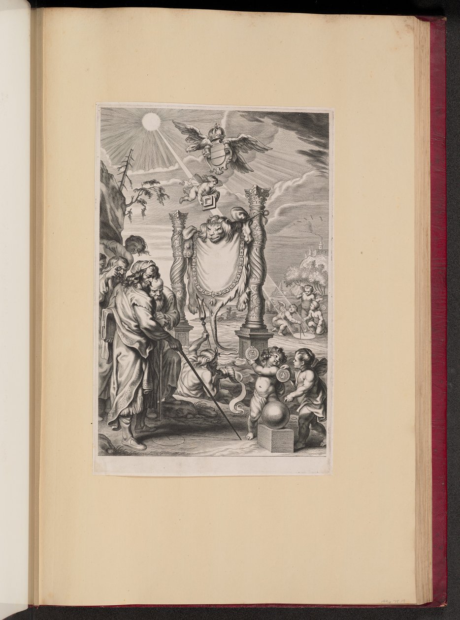 Tittelside for G. de St. Vincent, et geometrisk verk om kvadratiseringen av sirkelen av Cornelis Galle II after Abraham Diepenbeeck