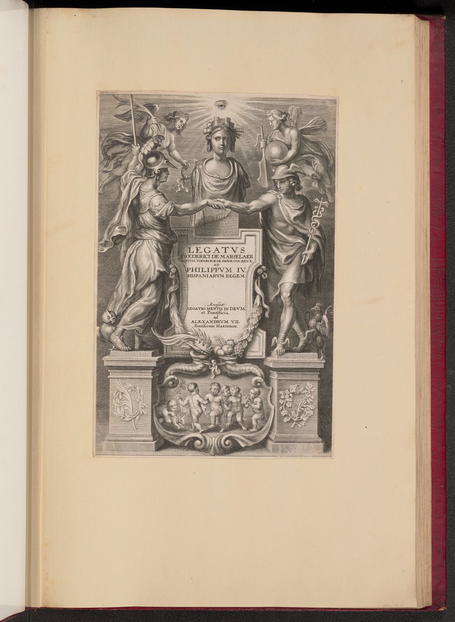 Tittelside for Frederik de Marselaer, Legatvs av Cornelis Galle II after Sir Peter Paul Rubens