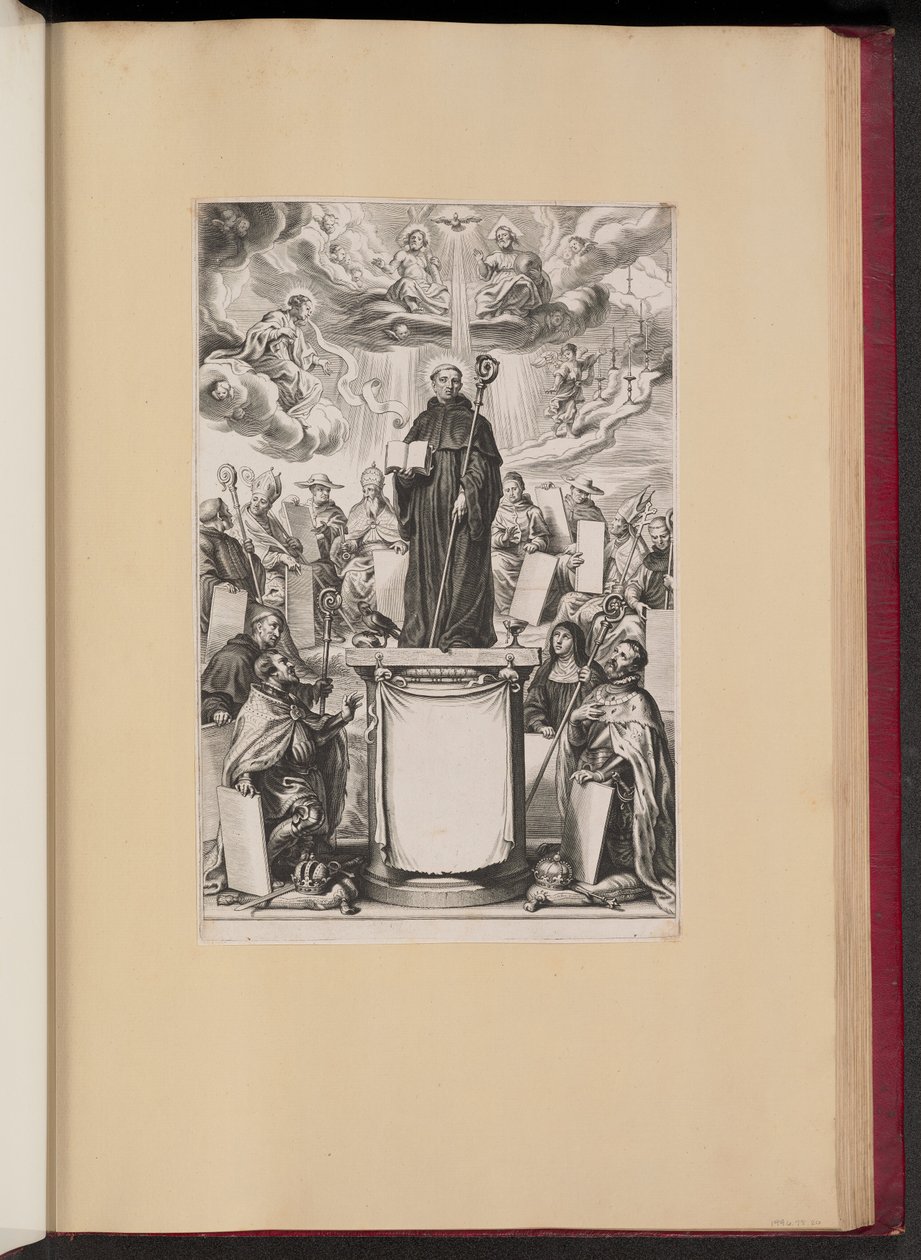 Tittelside for Dommo Benedicto Haeftanos S. Benedictvs Illvstratvs av Cornelis Galle I after Sir Peter Paul Rubens