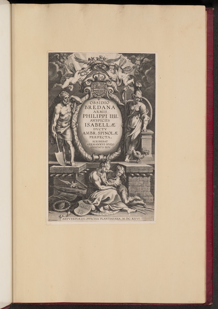 Tittelside for Herman Hugos "Beleiringen av Bredana" av Cornelis Galle I after Sir Peter Paul Rubens