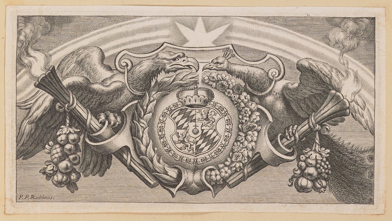 Vignette for tittelsiden til Balthasar Cordier, kjeden til de greske fedre i Saint John av Cornelis Galle I after Sir Peter Paul Rubens