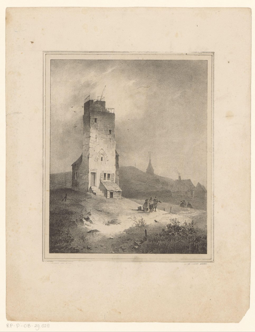 Tårn i sanddynelandskap av Cornelis Gerrit Verburgh