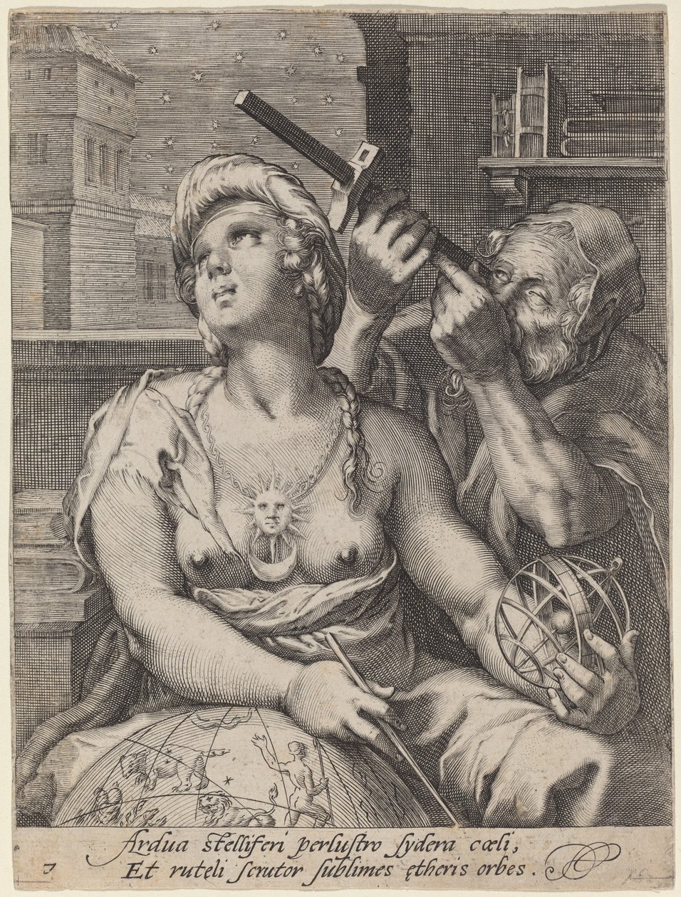 Astronomi av Cornelis Jacobsz Drebbel, after Hendrik Goltzius