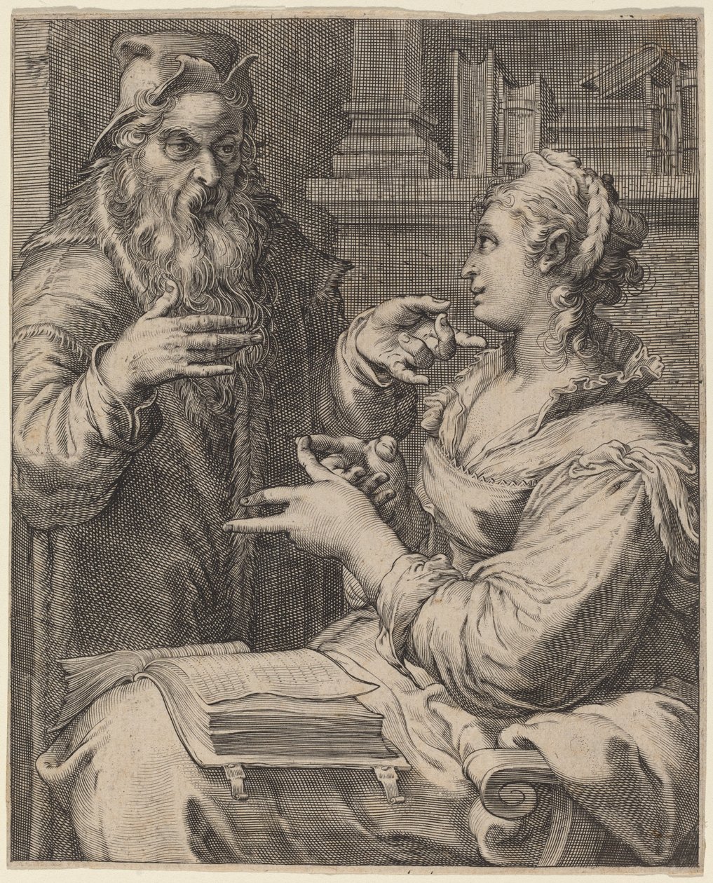 Filosofi av Cornelis Jacobsz Drebbel, after Hendrik Goltzius