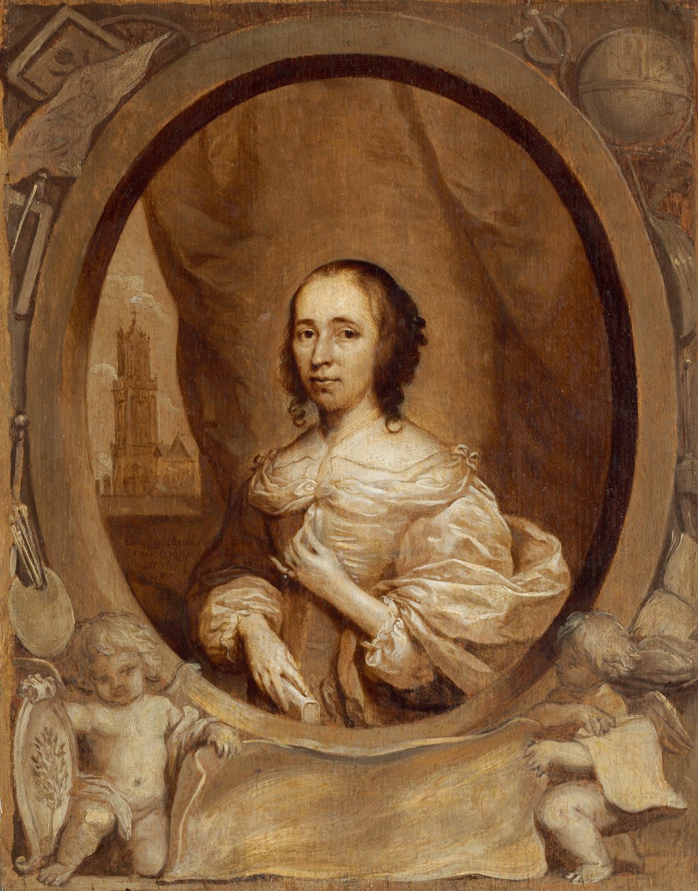 Anna Maria van Schurman av Cornelis Jonson van Ceulen
