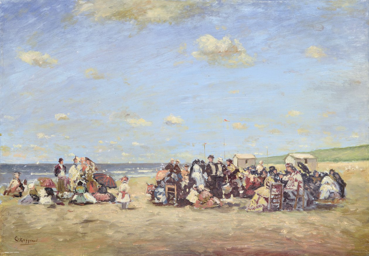 On the Beach (olje om bord) av Cornelis Koppenol