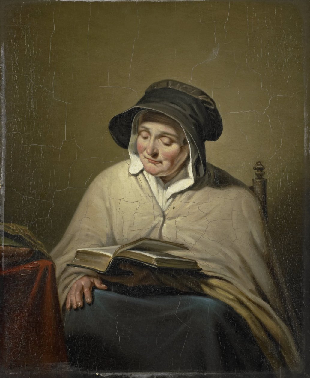 Gammel kvinne som leser av Cornelis Kruseman