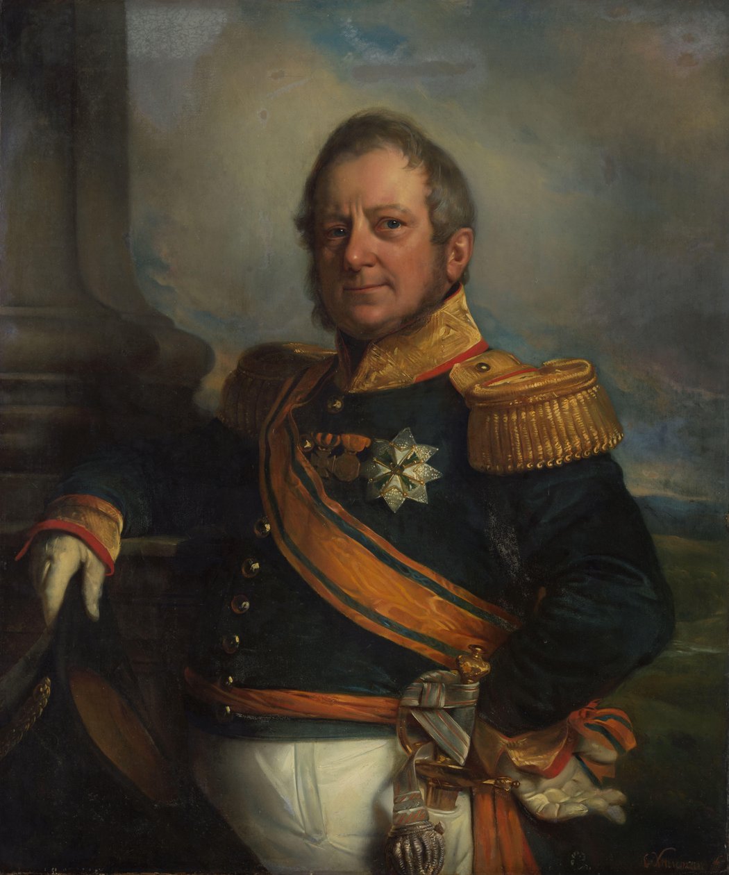 Portrett av Hendrik Merkus, Baron de Kock, hærkommandant og etter 1826 generalløytnant i de nederlandske Øst-India av Cornelis Kruseman