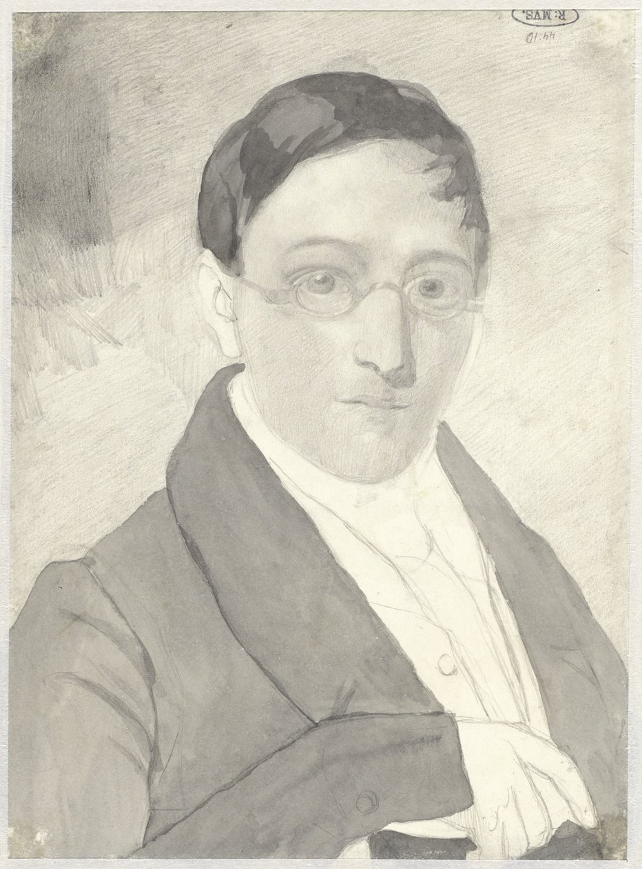 Portrett av en herre med briller av Cornelis Kruseman