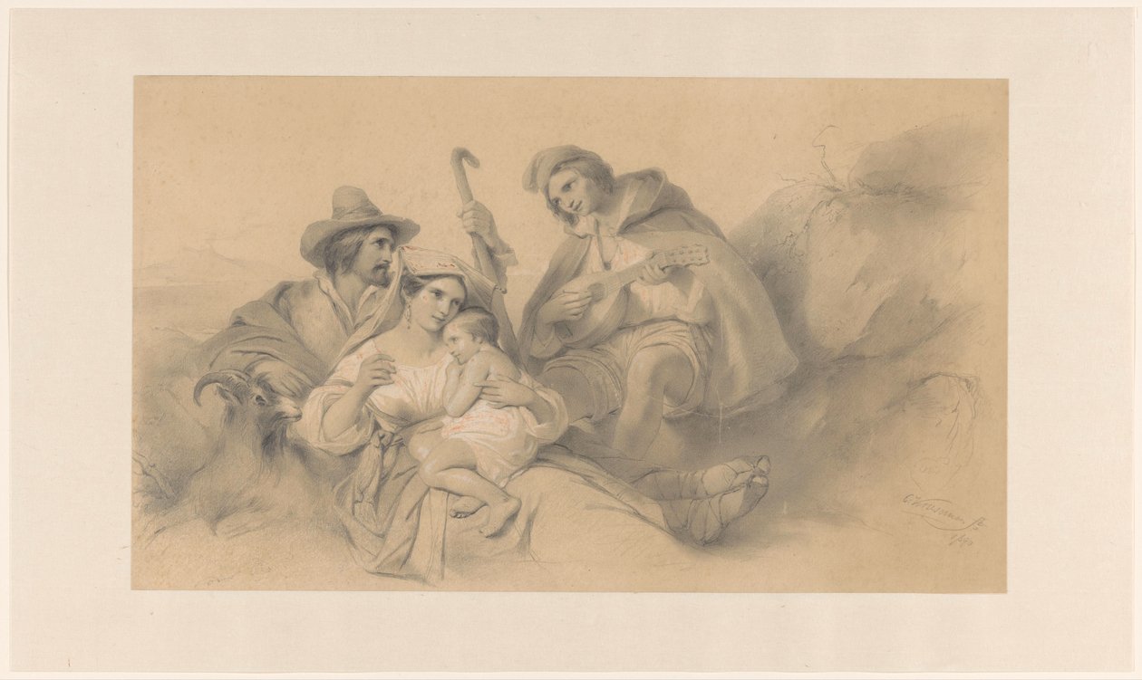 Hvilende landsmenn av Cornelis Kruseman