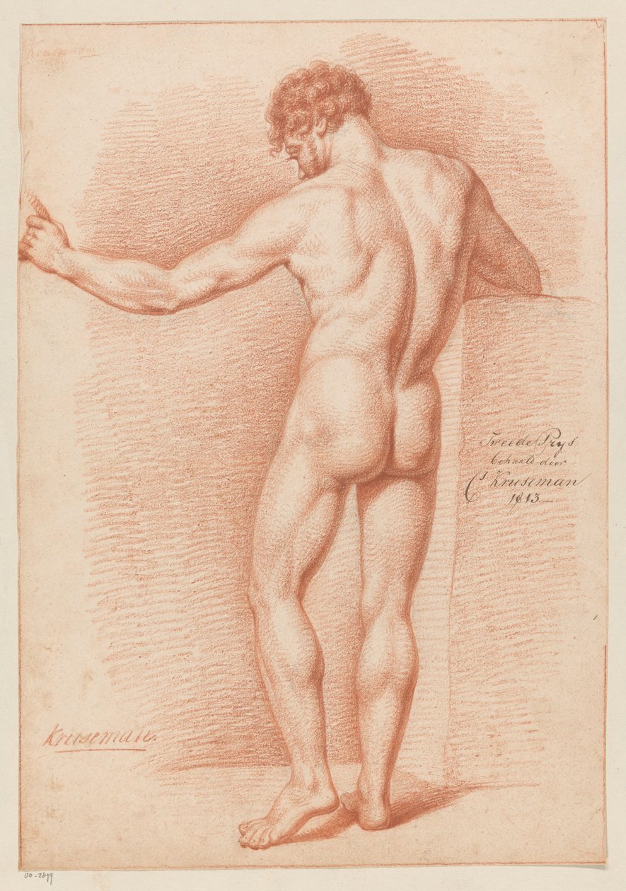 Stående naken mann, sett bakfra (2. premie 1813) av Cornelis Kruseman