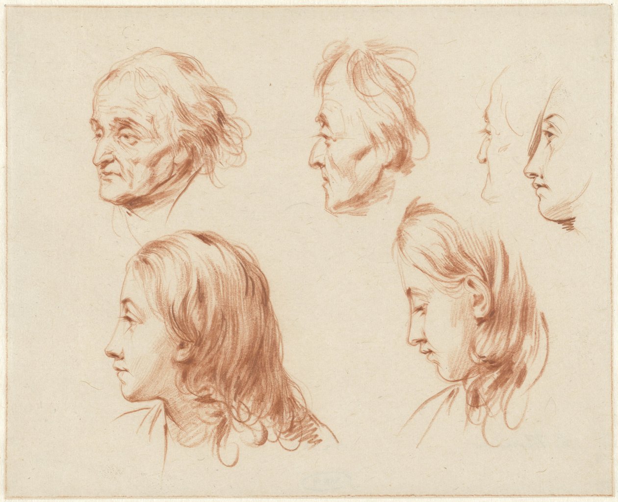Studier av hoder av Cornelis Kruseman