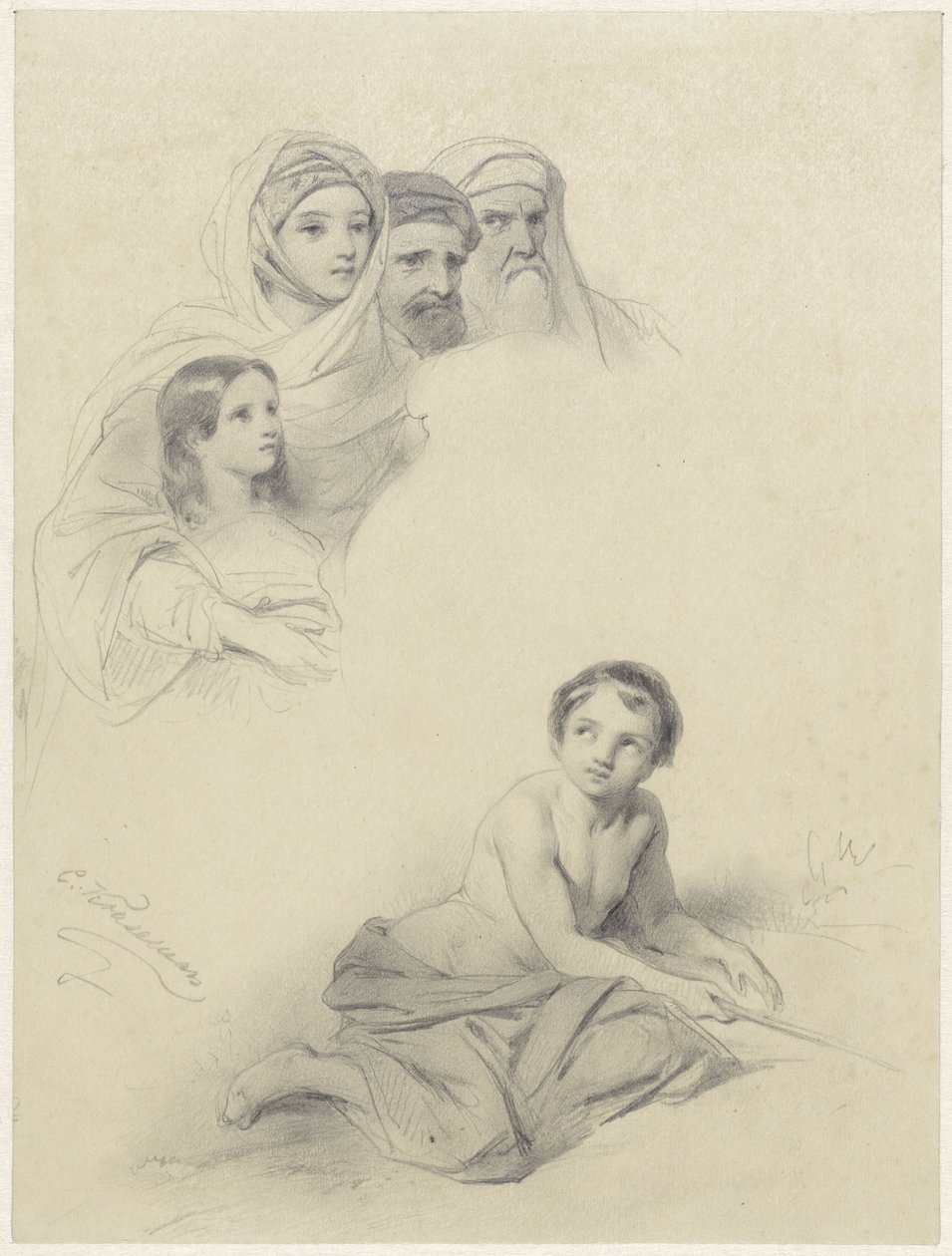 Studier av barn og noen voksne av Cornelis Kruseman