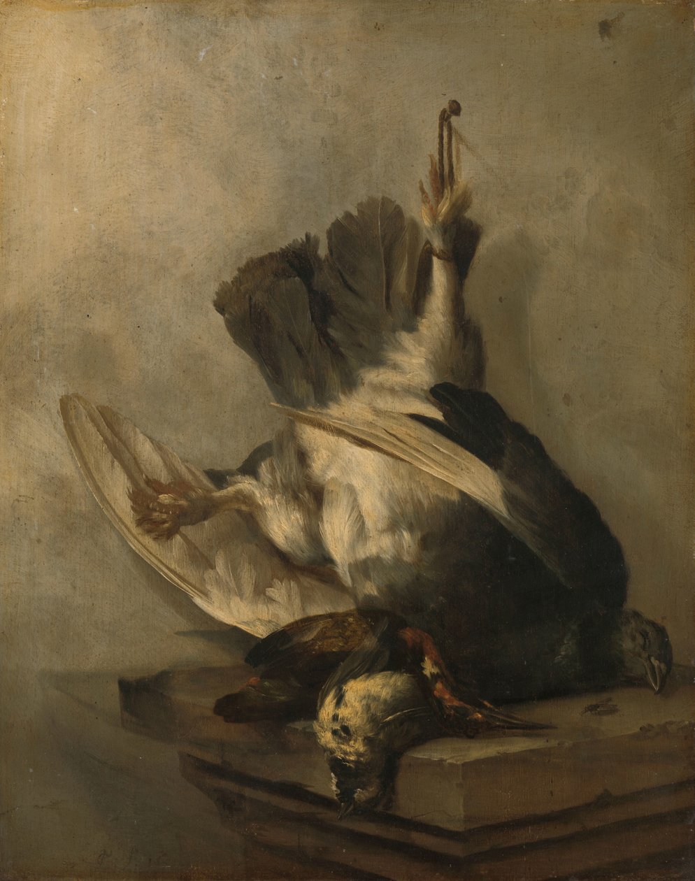 Stilleben med spett og sneiper av Cornelis Lelienbergh