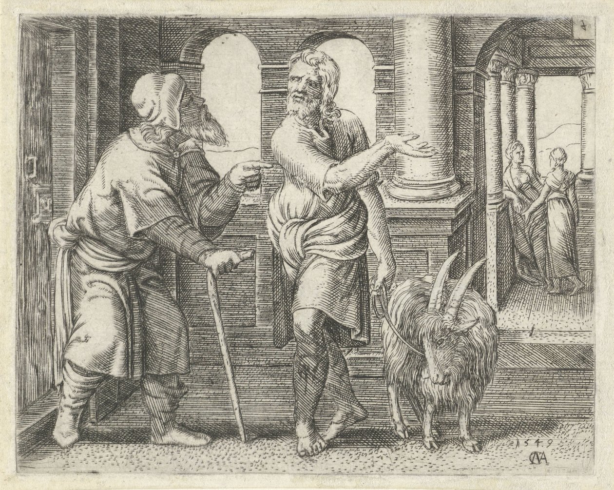 Samson med en geit med sin svigerfar History of Samson (serietittel) av Cornelis Massijs