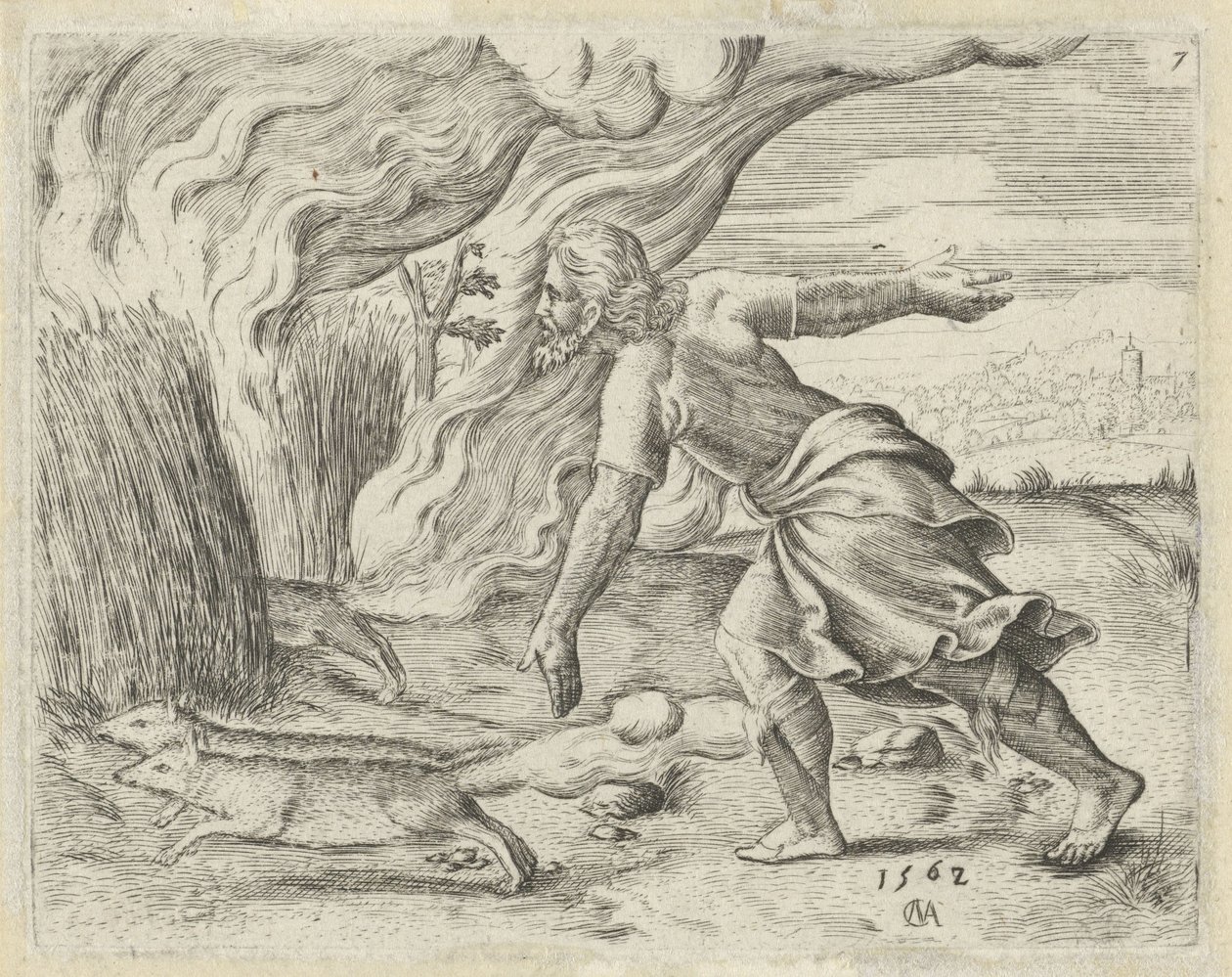 Samson setter fyr på filistrenes kornåker History of Samson (serietittel) av Cornelis Massijs