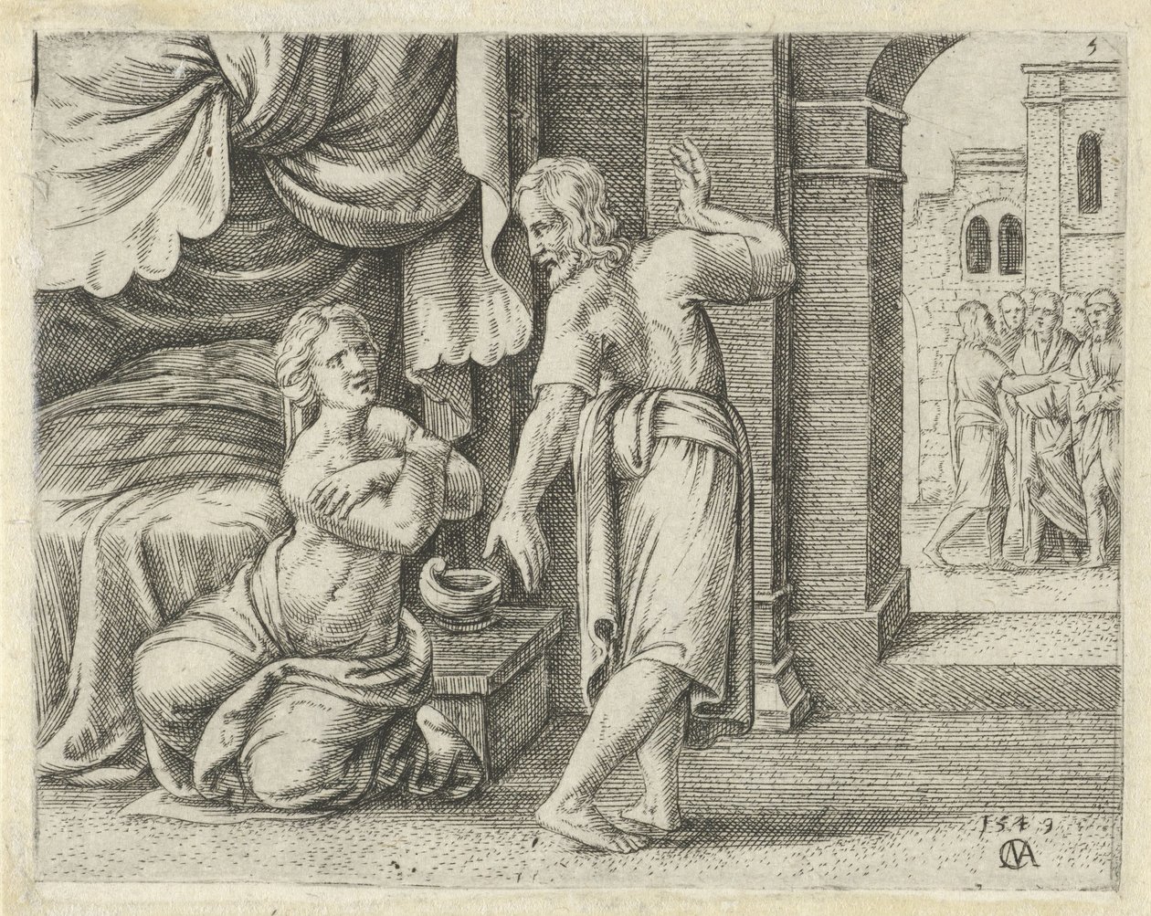Samsons kone ber ham om å avsløre løsningen på gåten History of Samson (serietittel) av Cornelis Massijs