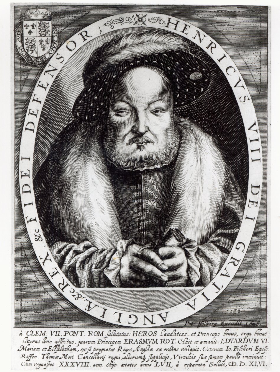 Portrett av Henry VIII, gravert av Peter Isselburg, 1646 av Cornelis Massys