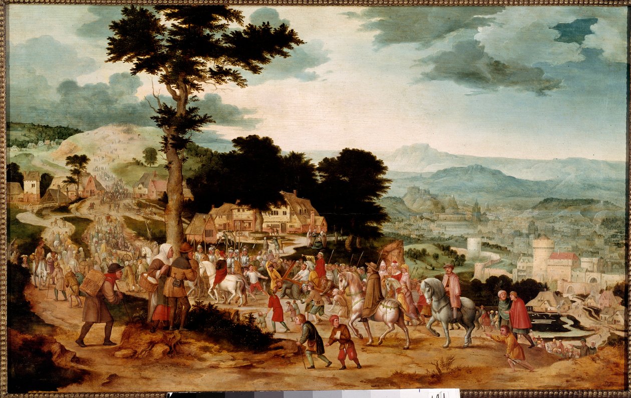 The Way of Calvary Painting av Cornelis Massys (1508-1580) Praha fra 1500-tallet, Nasjonalgalleriet av Cornelis Massys