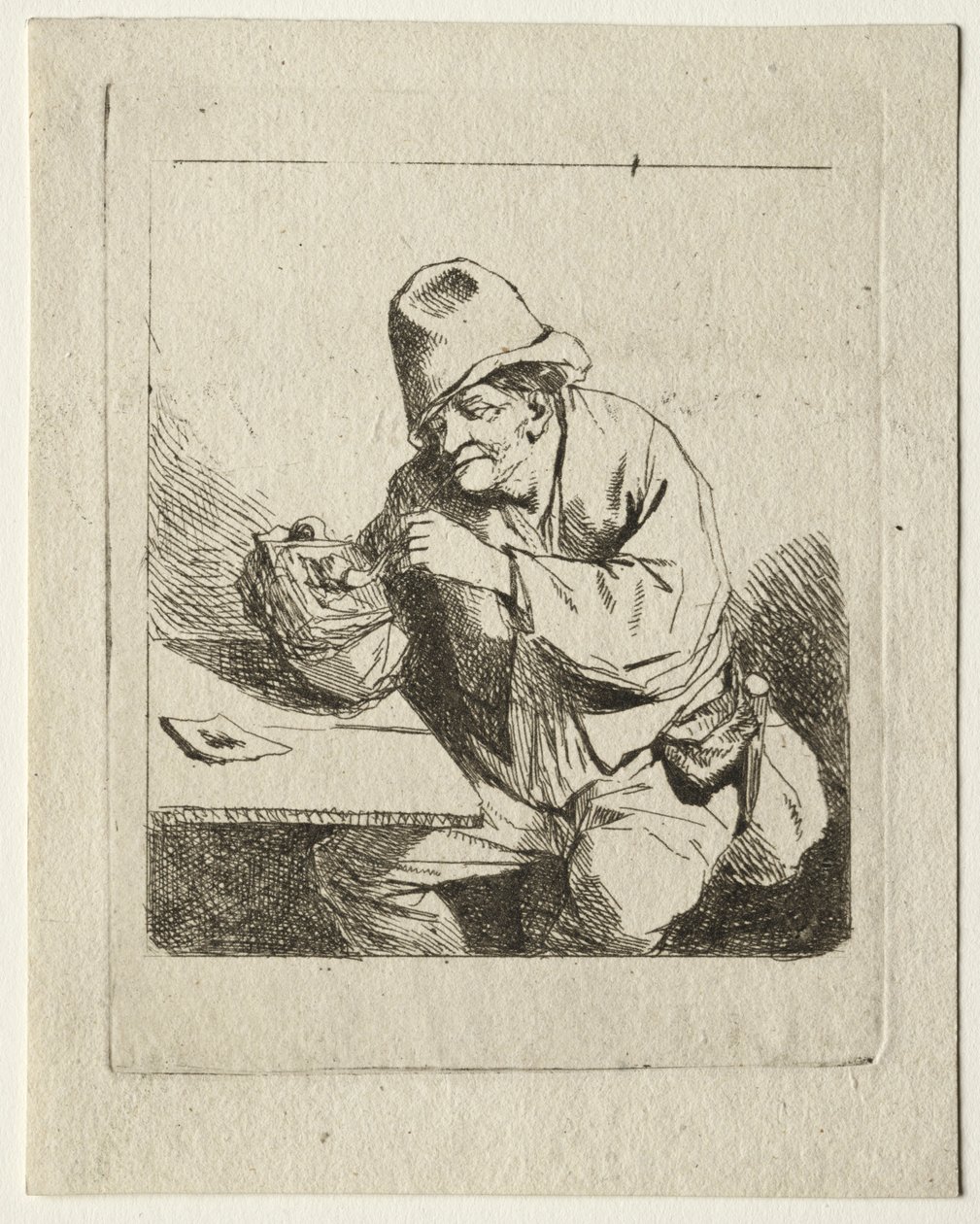 Peasant Lighting his Pipe, midten av 1600-tallet. av Cornelis Pietersz Bega