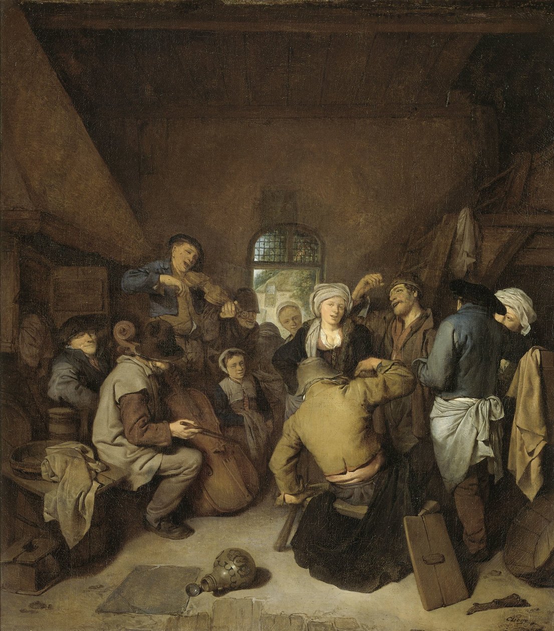 Bønder som lager musikk og danser av Cornelis Pietersz. Bega