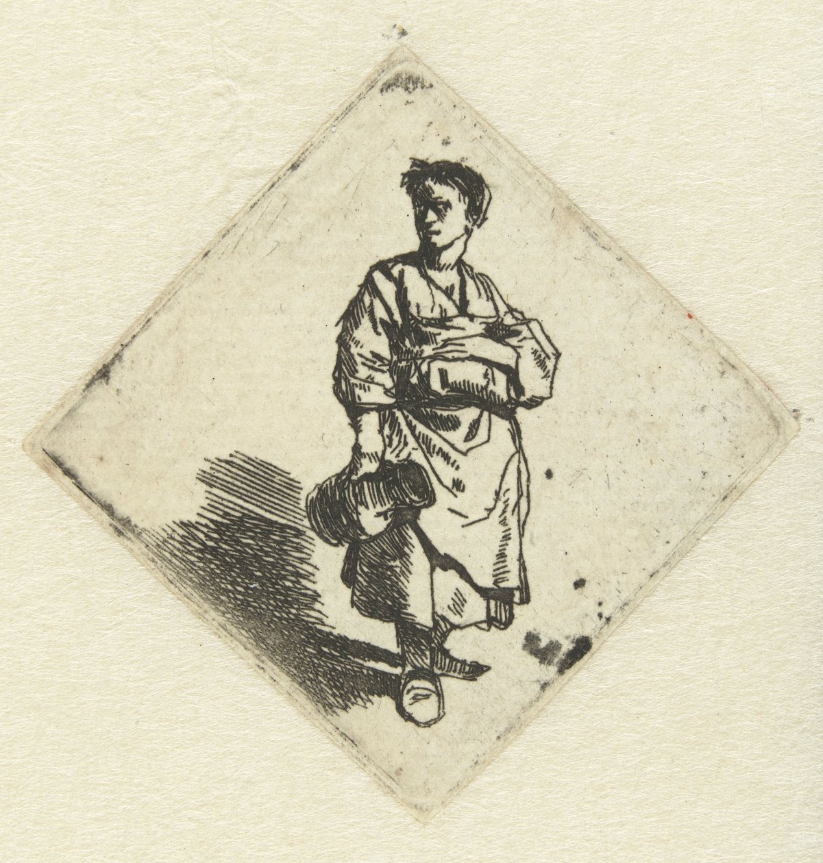 Stående kvinne med kanne i høyre hånd av Cornelis Pietersz. Bega