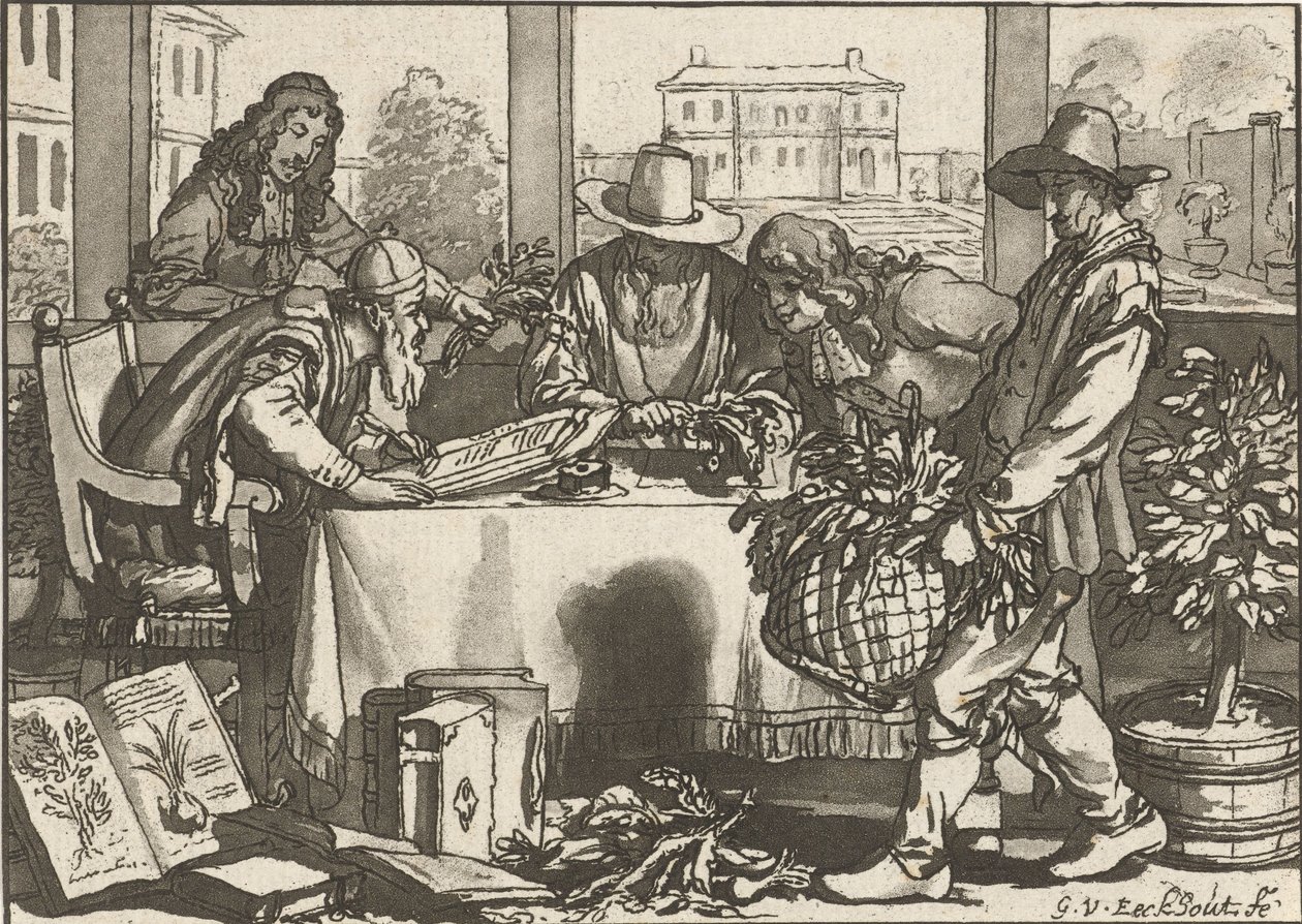 botaniker av Cornelis Ploos van Amstel (signed by artist)