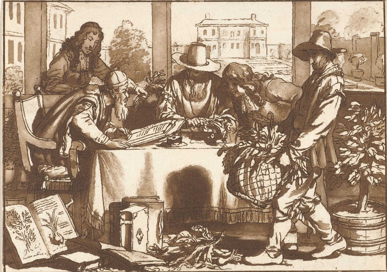 botaniker av Cornelis Ploos van Amstel (signed by artist)