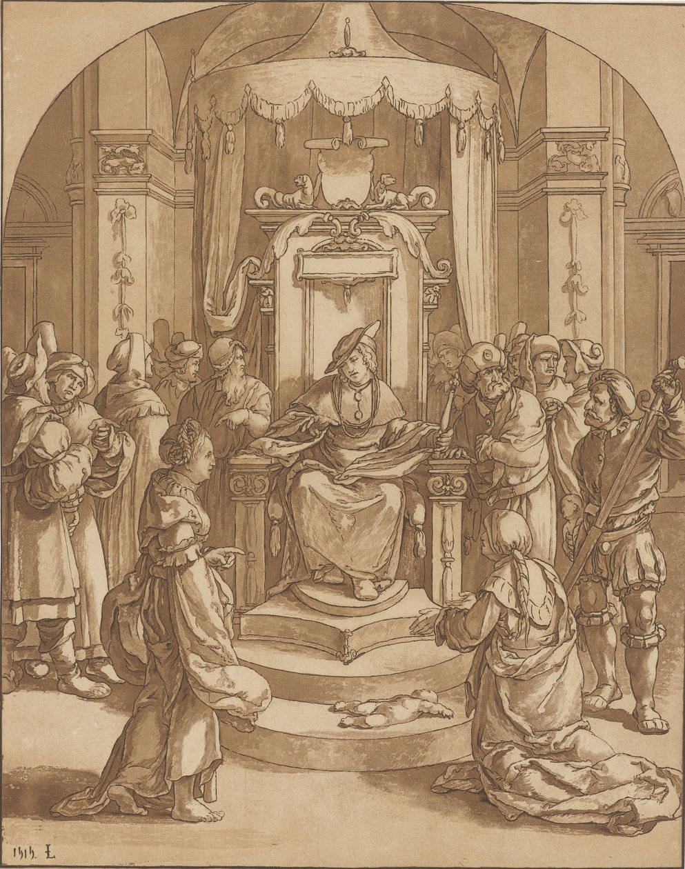Salomos dom av Cornelis Ploos van Amstel (signed by artist)