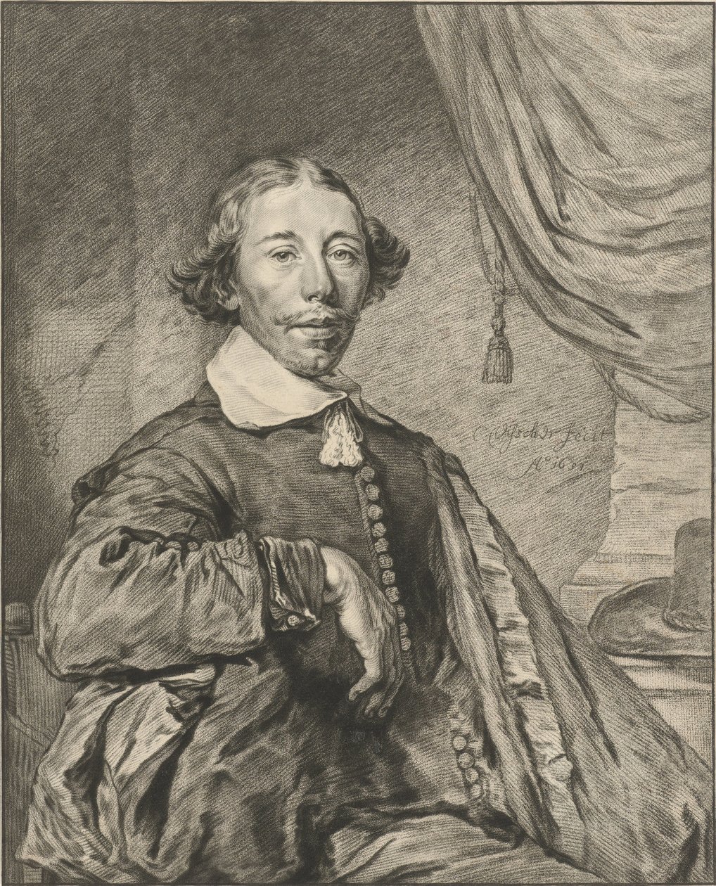 Portrett av en mann av Cornelis Ploos van Amstel (signed by artist)