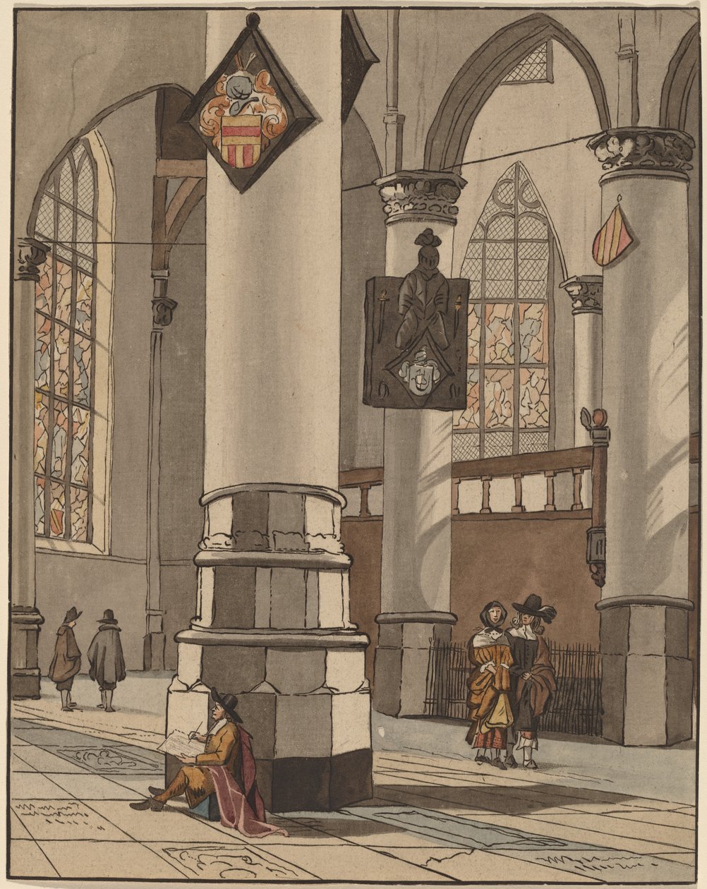 Kirkens interiør av Cornelis Ploos van Amstel