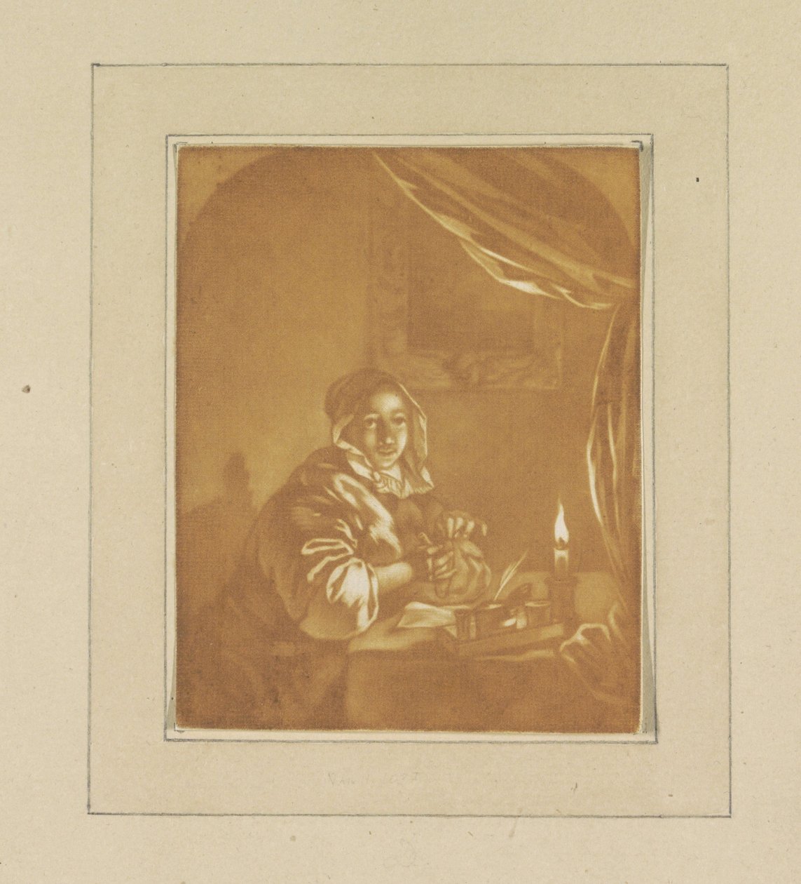 Dame ved levende lys av Cornelis Ploos van Amstel