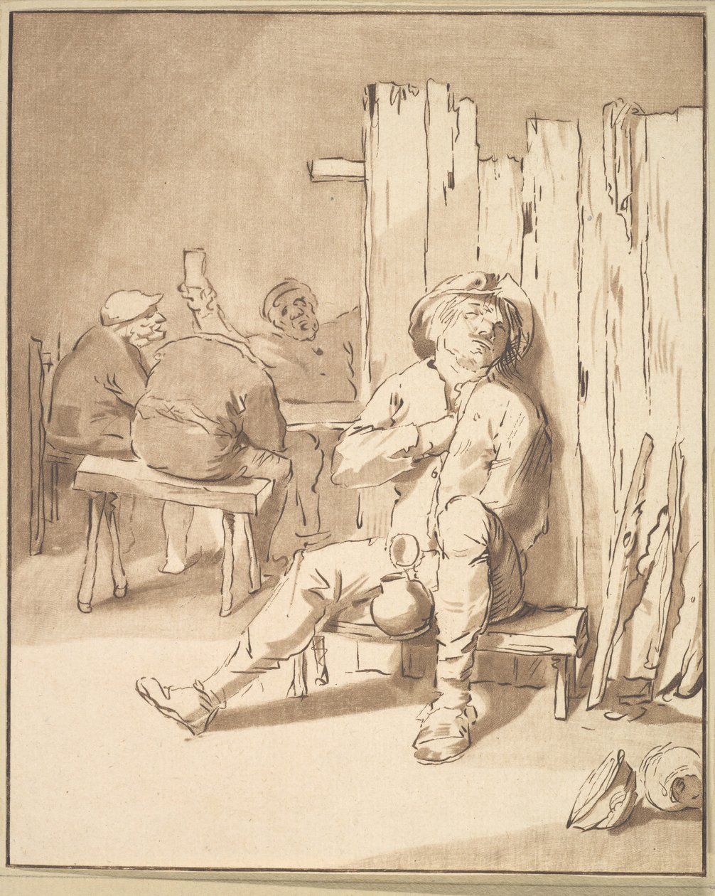 Beruset bonde i et vertshus, 1775. av Cornelis Ploos van Amstel