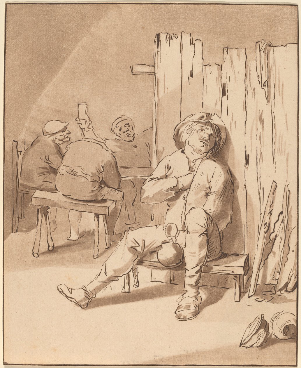 Beruset bonde på et vertshus av Cornelis Ploos van Amstel