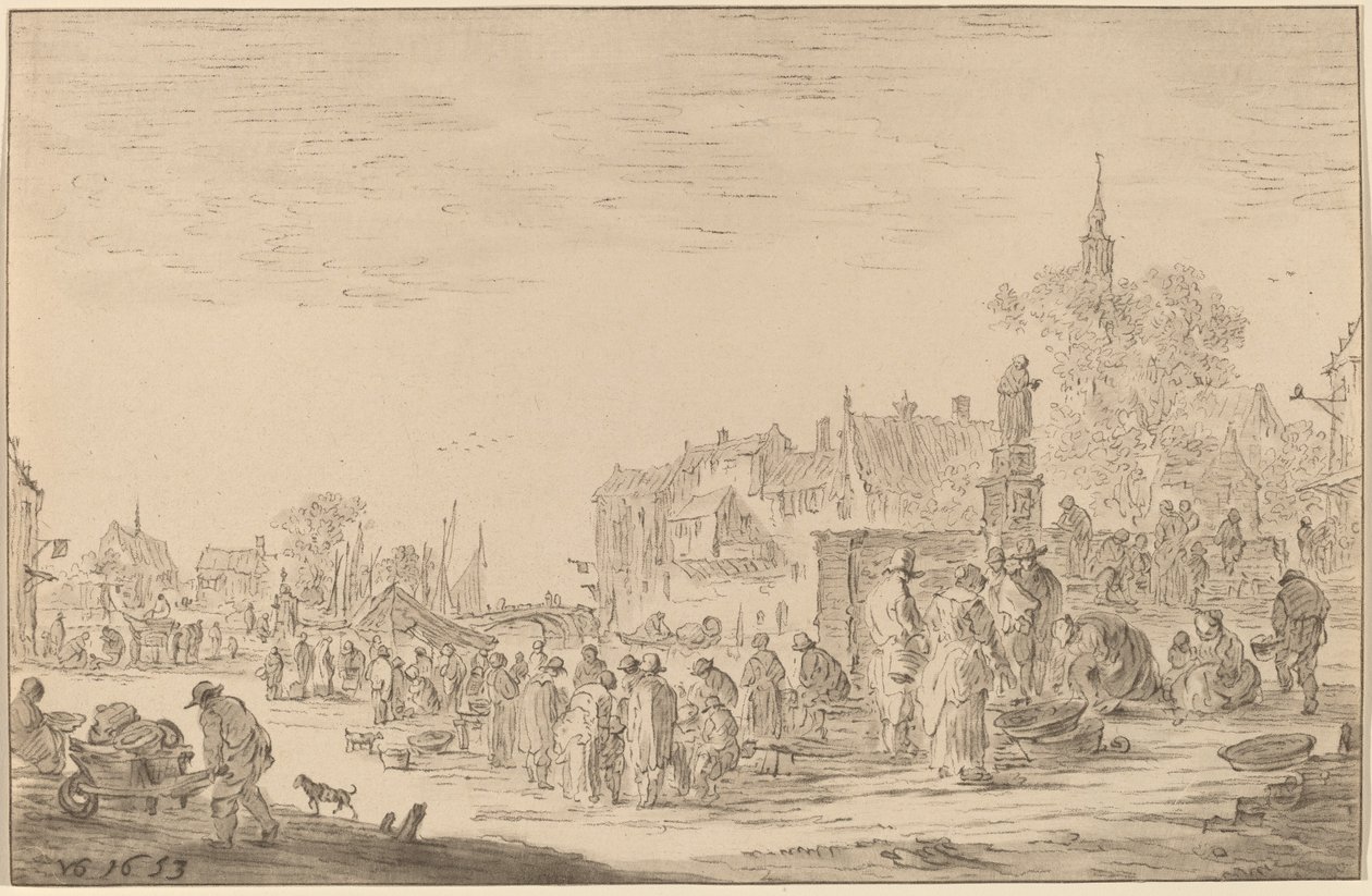 Fiskemarkedet, 1767. av Cornelis Ploos van Amstel