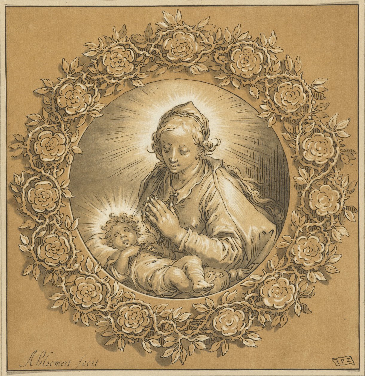 Maria med Kristusbarn Jomfru Maria og Jesusbarnet av Cornelis Ploos van Amstel