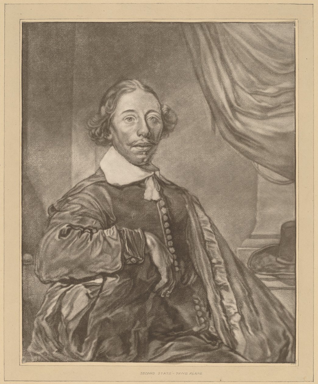 Portrett av en sittende mann av Cornelis Ploos van Amstel