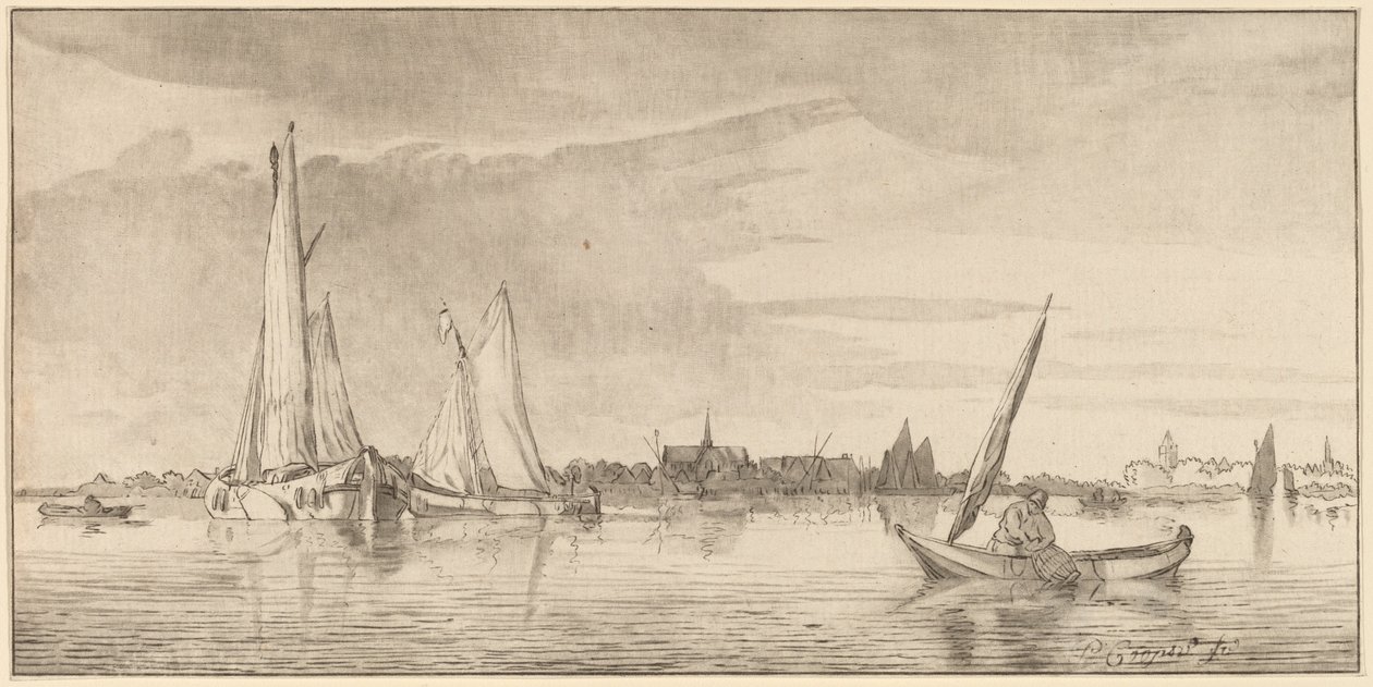 Elv med by av Cornelis Ploos van Amstel