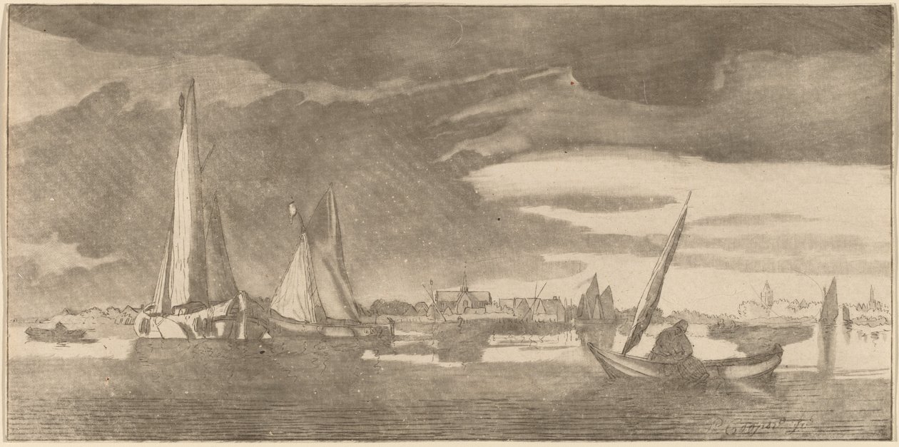 Elv med by av Cornelis Ploos van Amstel