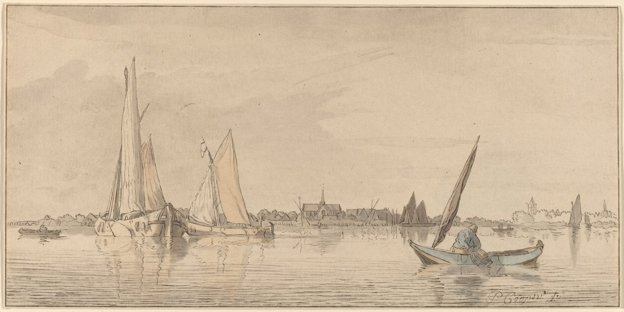Elv med by av Cornelis Ploos van Amstel