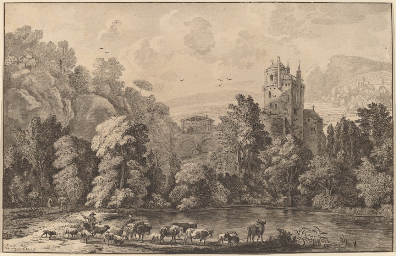 Dal med et gammelt slott av Cornelis Ploos van Amstel