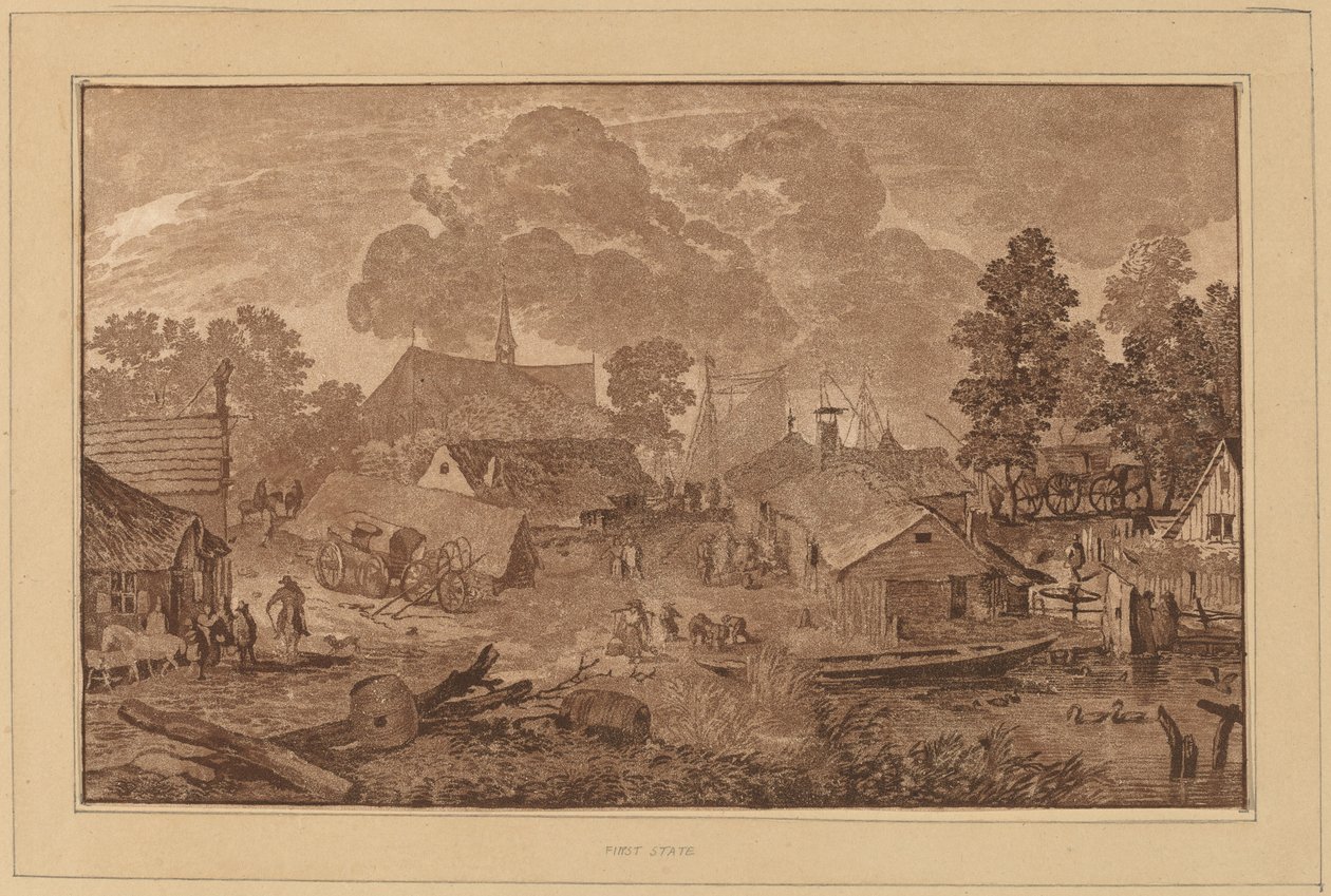 Landsby med tjern av Cornelis Ploos van Amstel