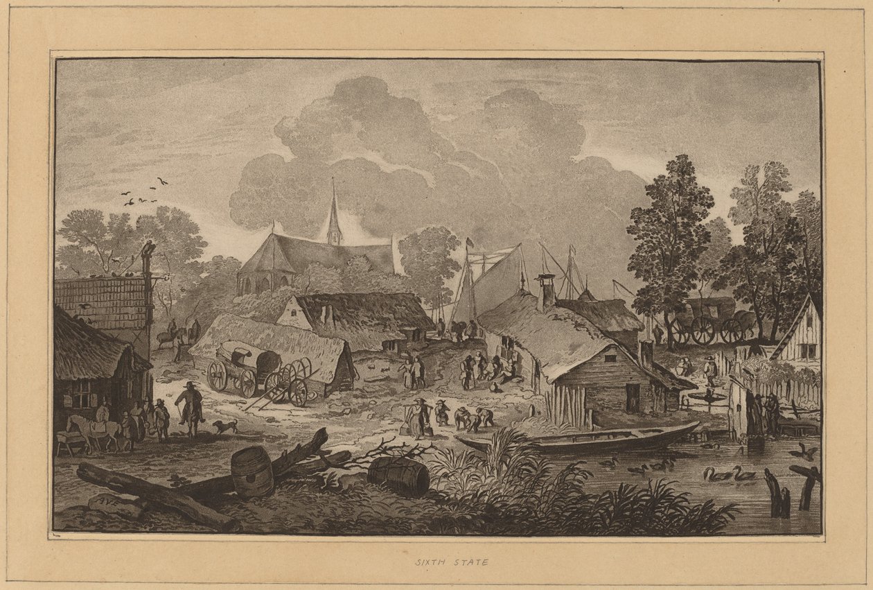 Landsby med tjern av Cornelis Ploos van Amstel