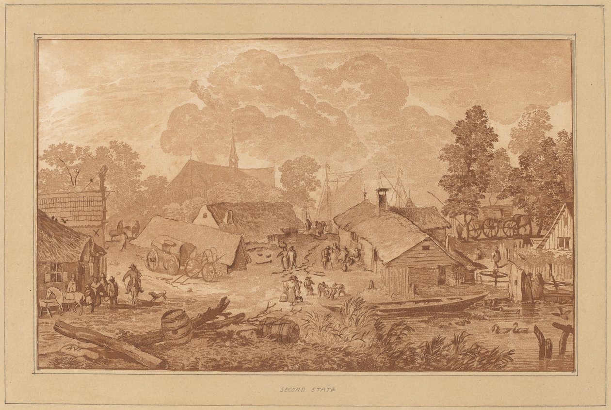 Landsby med tjern av Cornelis Ploos van Amstel