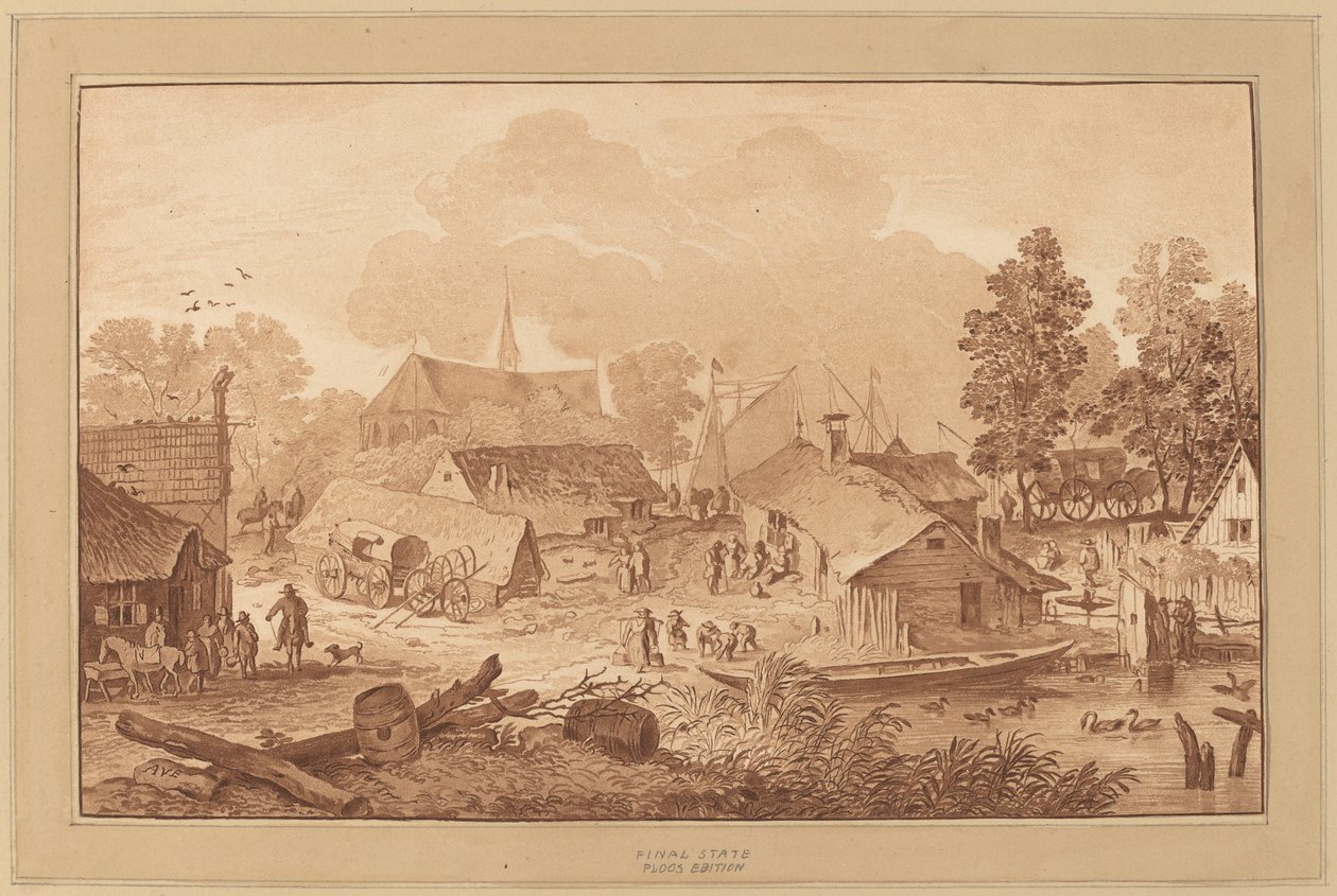 Landsby med tjern av Cornelis Ploos van Amstel